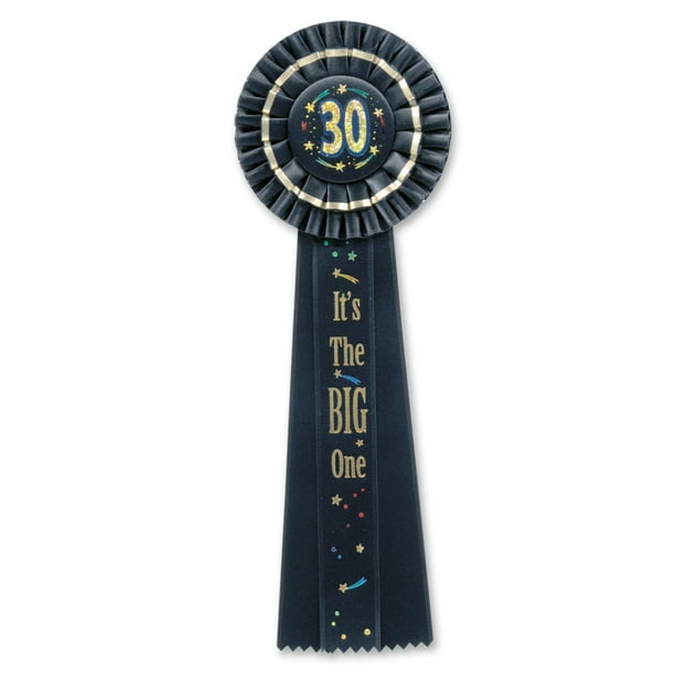 Birthday Rosette GOLD Glitter on Black Satin Ribbon Any Age Birthday Badge
